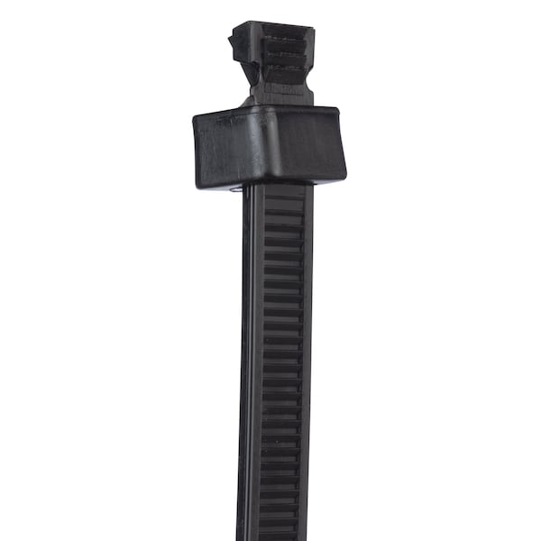Cable Tie, 15 in L, 4 in Max Bundle Dia., Black, Nylon 6/6, 120 lb Strength, 50 PK